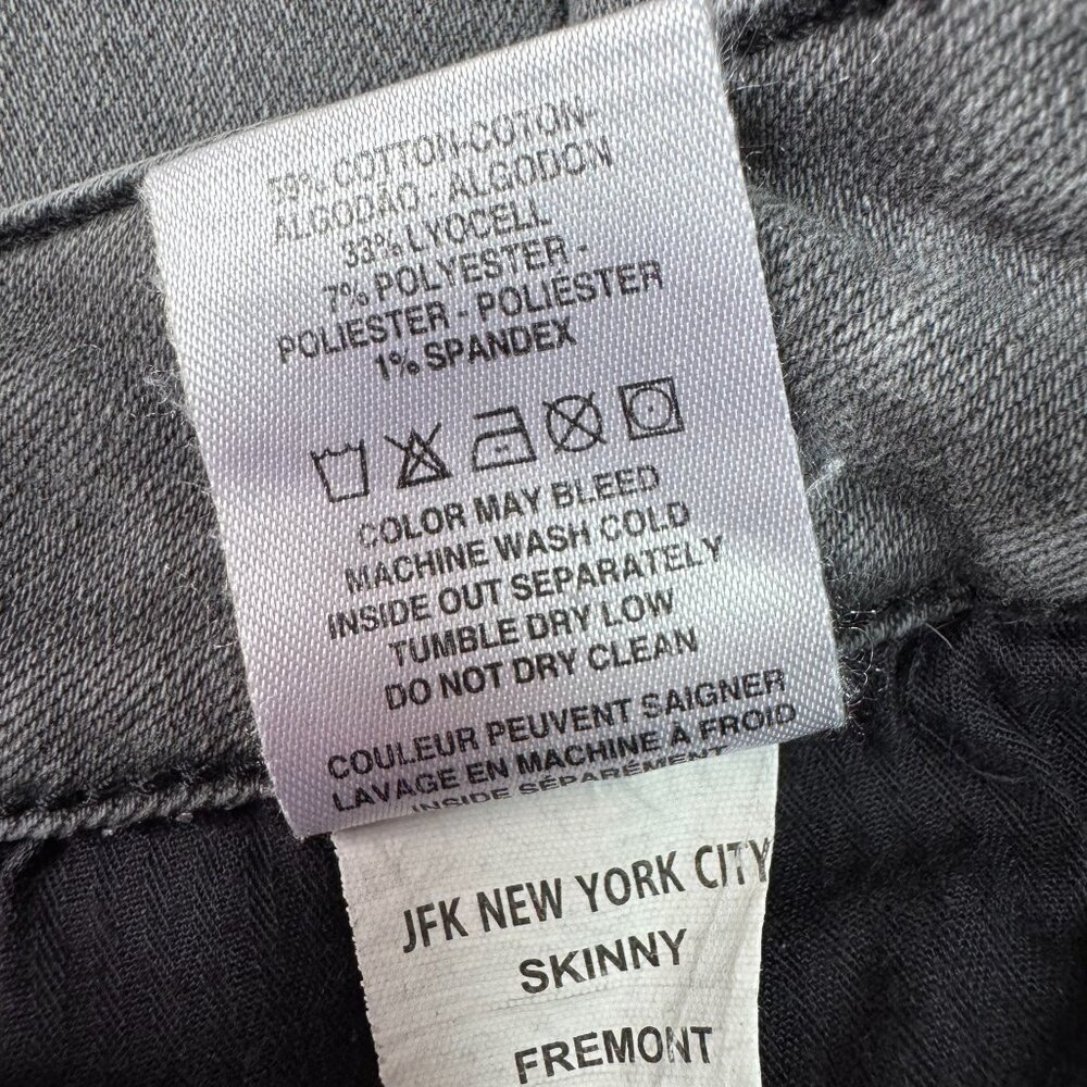 WARP + WEFT JFK New York Skinny Fremont Gray Wash Stretch Denim Jeans 31 / 12 - Picture 6 of 7